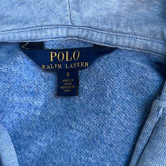 Ralph Lauren Polo Kids Hoodie Light Blue Sz 4 - Picture 2 of 3